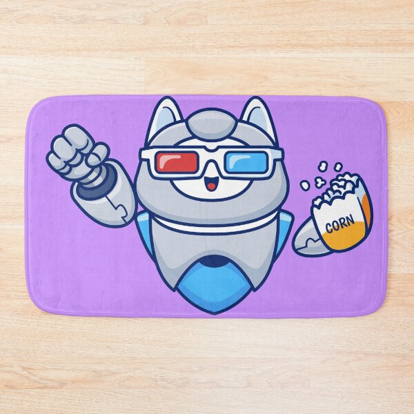 Item preview, Cute Cat Robot Watching Movie: Cartoon Vector Illustration" designed and sold by hjian8219.