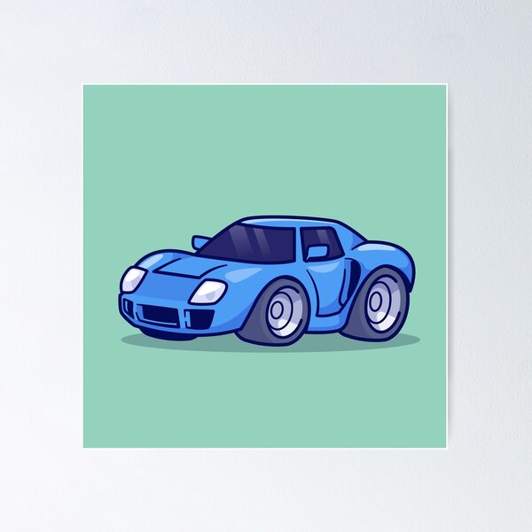 Item preview, "Sport Car Cartoon Vector Icon: Flat Illustration of a Speedy Transportation Object" designed and sold by hjian8219.