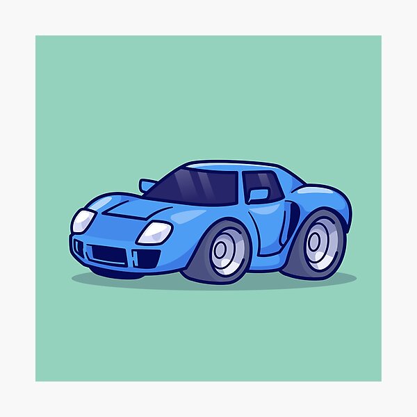 Item preview, "Sport Car Cartoon Vector Icon: Flat Illustration of a Speedy Transportation Object" designed and sold by hjian8219.