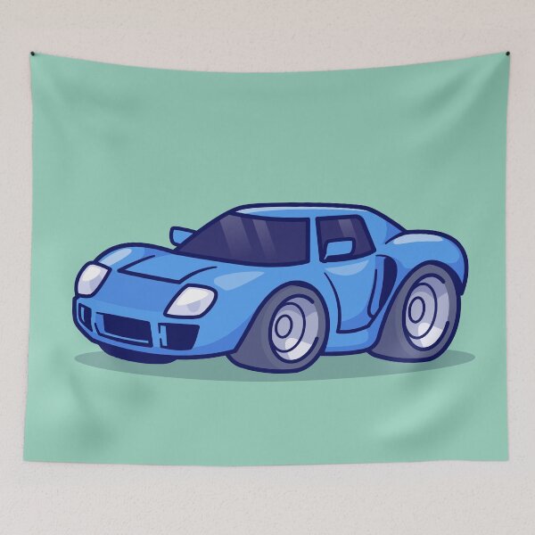 Item preview, "Sport Car Cartoon Vector Icon: Flat Illustration of a Speedy Transportation Object" designed and sold by hjian8219.