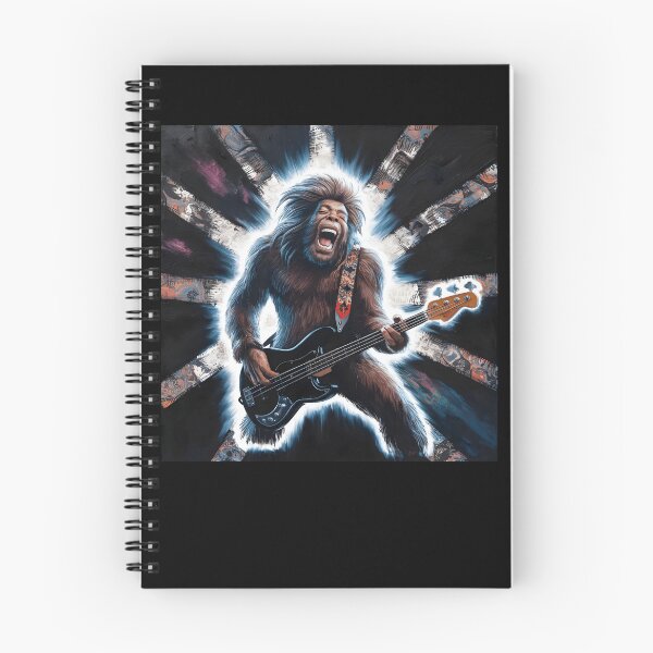 Item preview, Bigfoot Playing Guitar Sasquatch Playing Bass Guitar Rocker designed and sold by MTRBSK11.