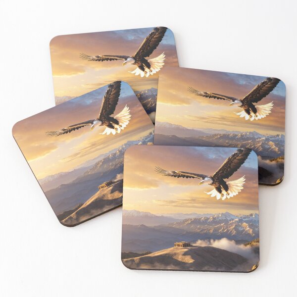 Item preview, Majestic Eagle Soaring High Above Mountains designed and sold by EnchantedVista.