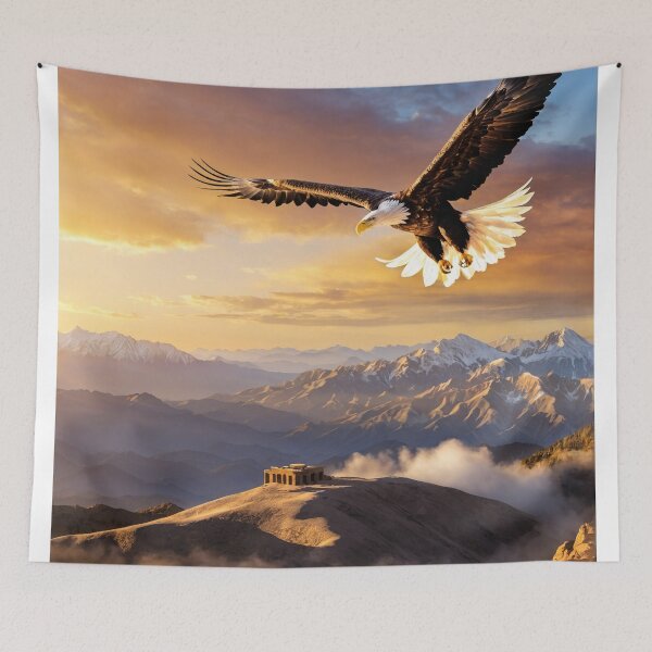 Item preview, Majestic Eagle Soaring High Above Mountains designed and sold by EnchantedVista.