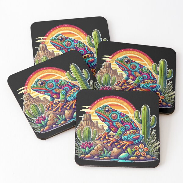 Item preview, Vibrant Alebrije Frog in Southwestern Landscape designed and sold by nickelpaso77.