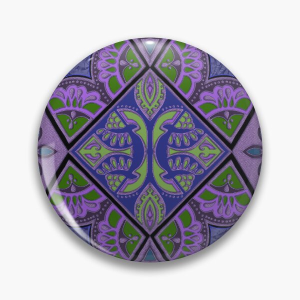 Item preview, Bohemian Tile Lace Citron Plum designed and sold by Deborah Maxemow.