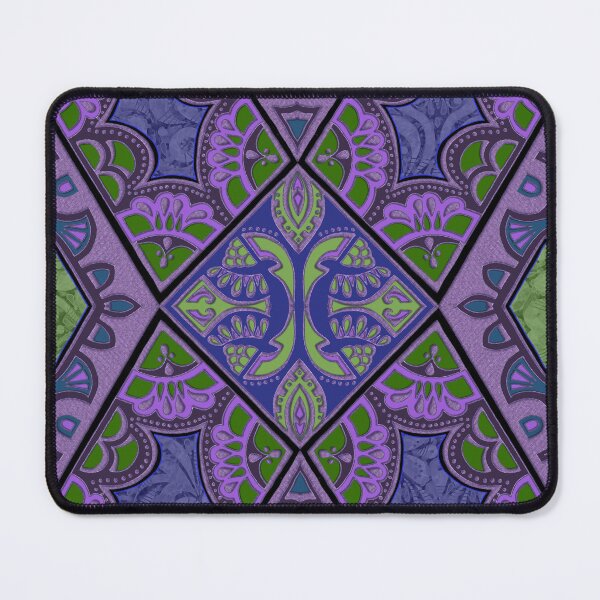 Item preview, Bohemian Tile Lace Citron Plum designed and sold by Deborah Maxemow.