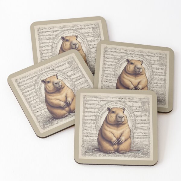 Item preview, Sweet Capy, Capybara, Song Cappy, Music Capy designed and sold by GOLDENGARDENART.