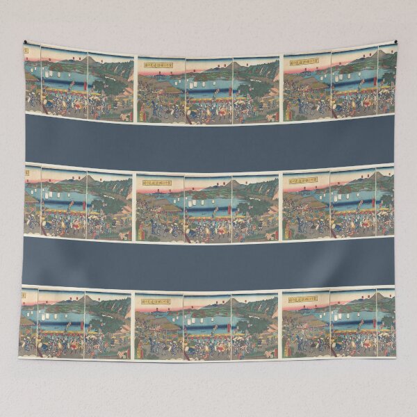 Item preview, A Distant View of Yokohama from Kanagawa: On Blue (1860) designed and sold by AnimaliaStar.