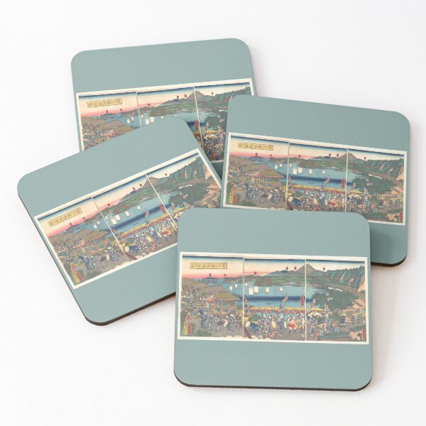 Item preview, A Distant View of Yokohama from Kanagawa: On Pale Blue (1860) designed and sold by AnimaliaStar.