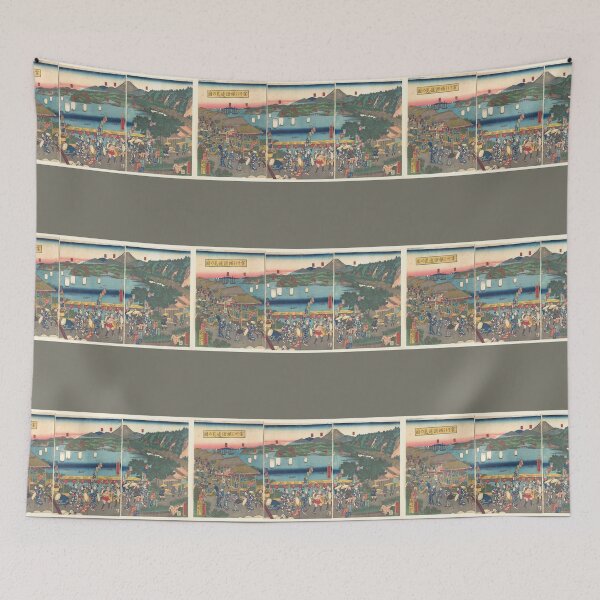 Item preview, A Distant View of Yokohama from Kanagawa: On Khaki (1860) designed and sold by AnimaliaStar.