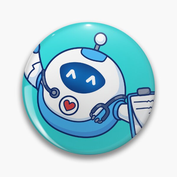 Item preview, Cute Doctor Robot Holding Clipboard & Stethoscope: Cartoon Vector Icon Illustration designed and sold by hjian8219.