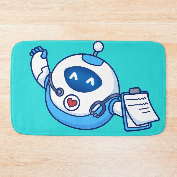 Item preview, Cute Doctor Robot Holding Clipboard & Stethoscope: Cartoon Vector Icon Illustration designed and sold by hjian8219.