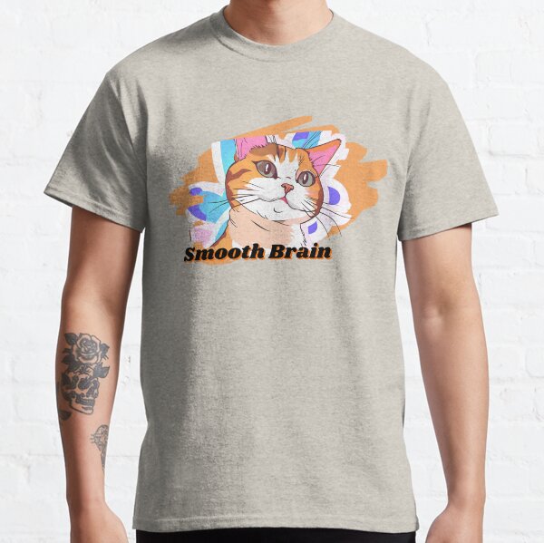 Vista previa del artículo con la obra «Camiseta gráfica Estilo anime Smooth Brain Cat», diseñado y vendido por SakuraShores.