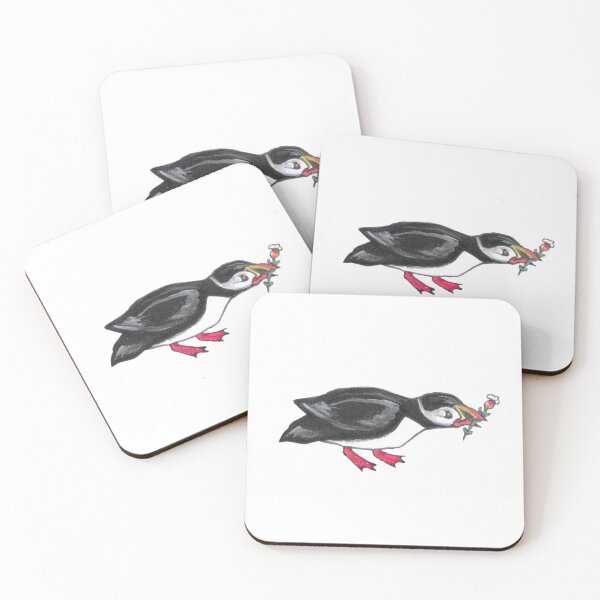 Item preview, Puffin with Sea Campion designed and sold by HalfMoonWorks.