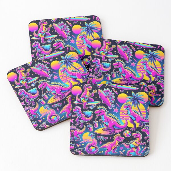 Item preview, Neon Dinos Jurassic Bro Pattern designed and sold by Zomilak.