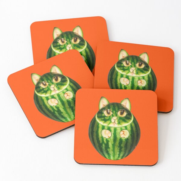 Item preview, watermelon cat cute fruit cat kitty food funny kitten pet summe feline kawaii cat lover black cat designed and sold by thechoice1.