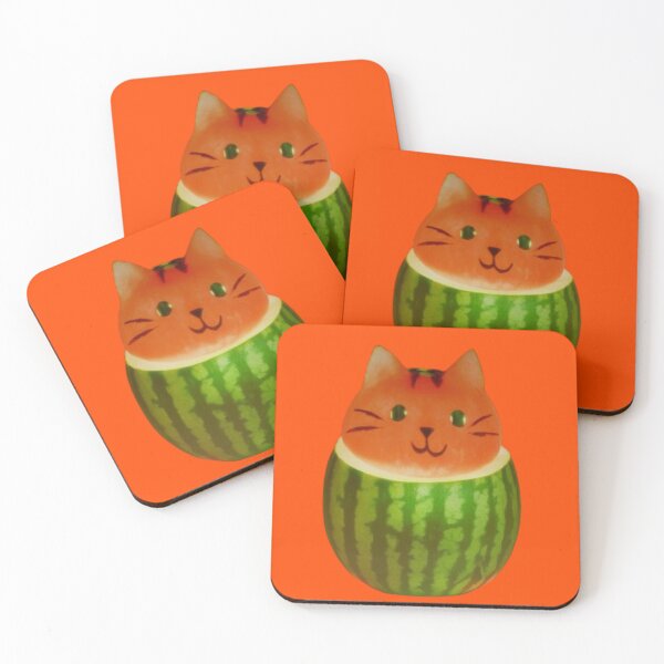 Item preview,  watermelon cat cute fruit cat kitty food funny kitten pet summe feline kawaii cat lover black cat designed and sold by thechoice1.
