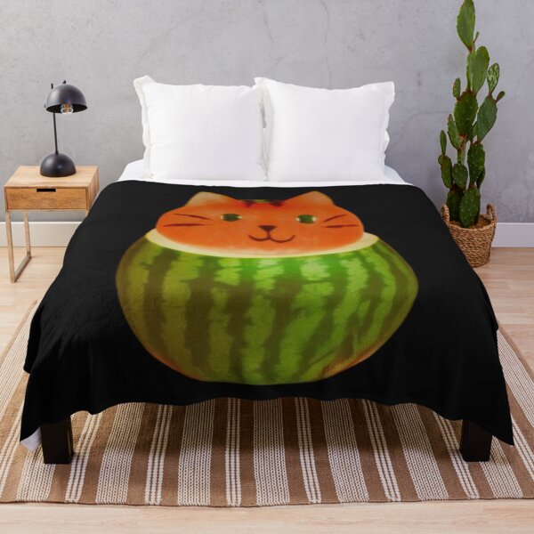 Item preview, watermelon cat cute fruit cat kitty food funny kitten pet summe feline kawaii cat lover black cat designed and sold by thechoice1.