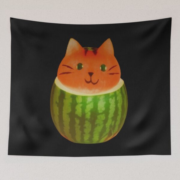Item preview,  watermelon cat cute fruit cat kitty food funny kitten pet summe feline kawaii cat lover black cat designed and sold by thechoice1.