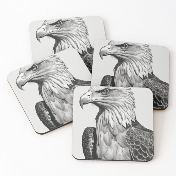 Item preview, Monochrome majesty Striking Eagle Portrait Sketch  designed and sold by EnchantedVista.