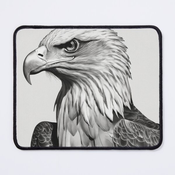 Item preview, Monochrome majesty Striking Eagle Portrait Sketch designed and sold by EnchantedVista.