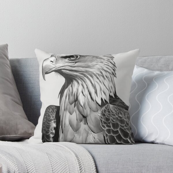 Item preview, Monochrome majesty Striking Eagle Portrait Sketch  designed and sold by EnchantedVista.