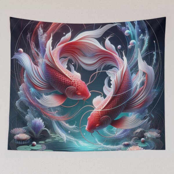 Item preview, Red and White Koi Fish designed and sold by AnalajiaDesigns.