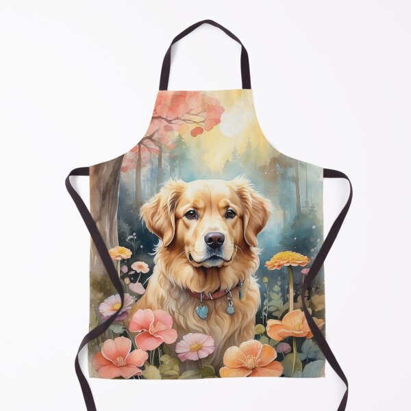 Artikelvorschau, 001 Tuschemalerei eines süßen Golden Retrievers entworfen und verkauft von Alexis Art Collection.