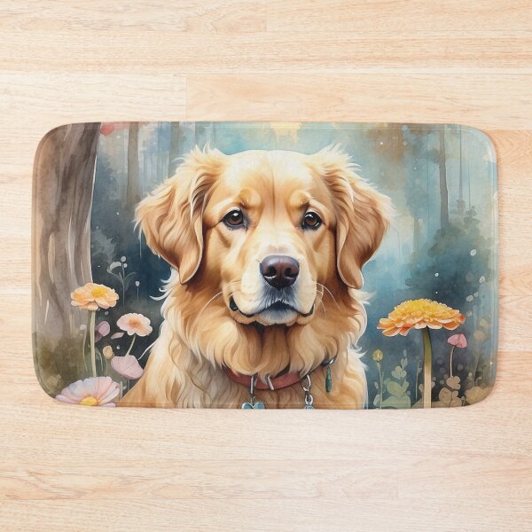 Item preview, 001 Ink Wash Painting of a Cute Golden Retriever designed and sold by Alexis Art Collection.
