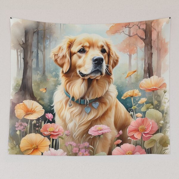 Artikelvorschau, 002 Tuschemalerei eines süßen Golden Retrievers entworfen und verkauft von Alexis Art Collection.