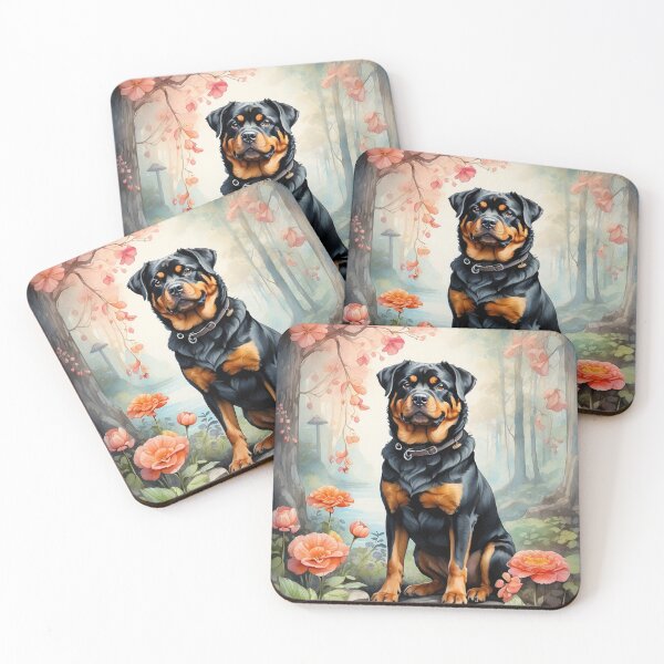 Artikelvorschau, 001 Tuschemalerei eines süßen Rottweilers entworfen und verkauft von Alexis Art Collection.