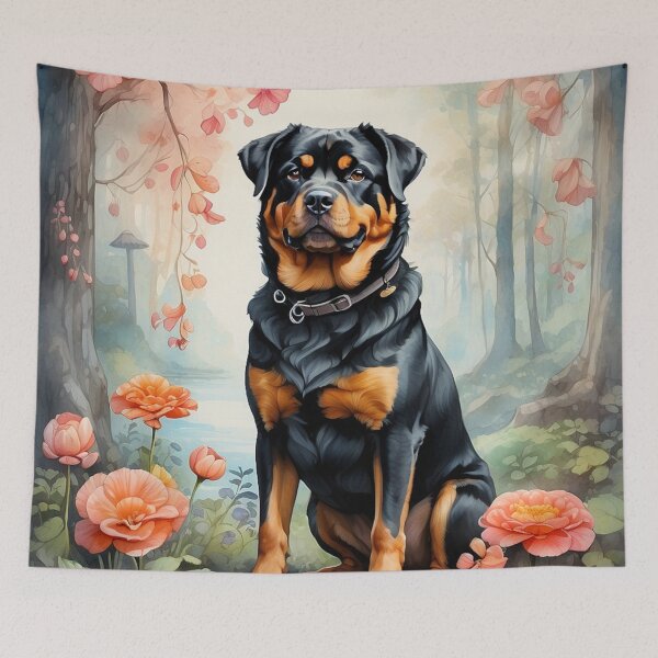 Artikelvorschau, 001 Tuschemalerei eines süßen Rottweilers entworfen und verkauft von Alexis Art Collection.