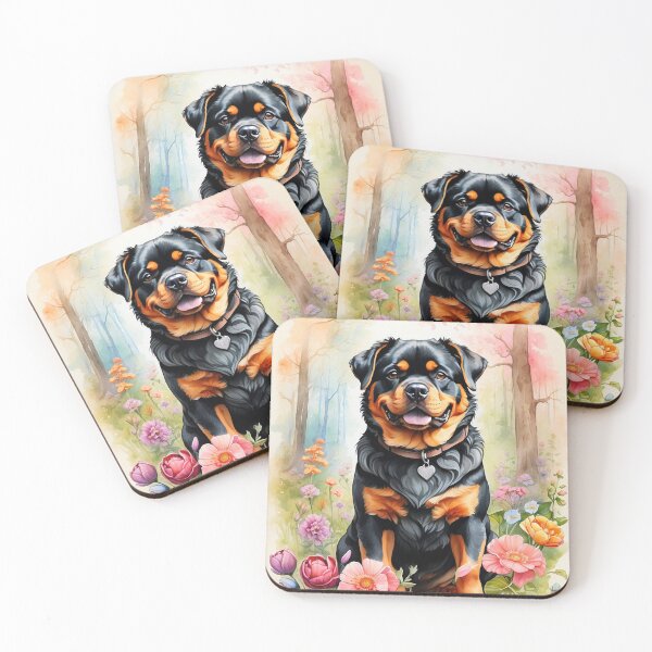 Artikelvorschau, 004 Tuschemalerei eines süßen Rottweilers entworfen und verkauft von Alexis Art Collection.
