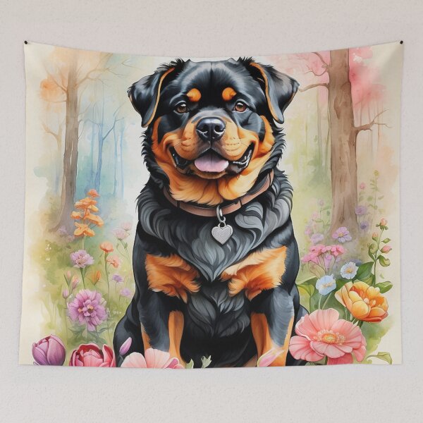 Artikelvorschau, 004 Tuschemalerei eines süßen Rottweilers entworfen und verkauft von Alexis Art Collection.