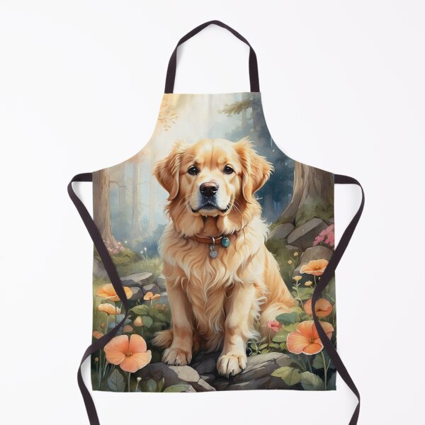 Artikelvorschau, 003 Tuschemalerei eines süßen Golden Retrievers entworfen und verkauft von Alexis Art Collection.