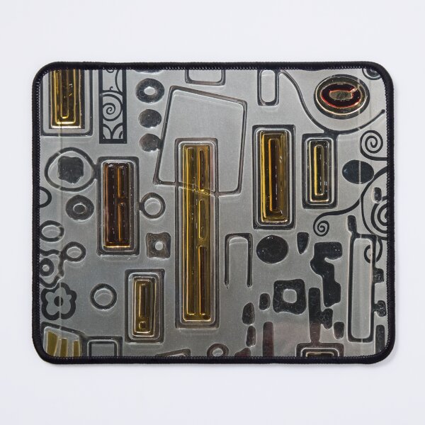 Item preview, Modern Stained Glass Window with a Mix of Abstract and Geometric Forms designed and sold by Georgia Mizuleva.