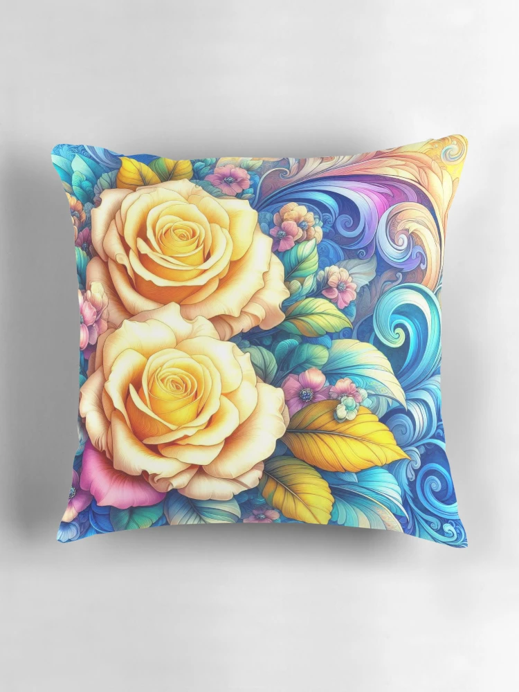 Thumbnail 3 of 4, Pillow, Spring Roses designed and sold by connie campbell.