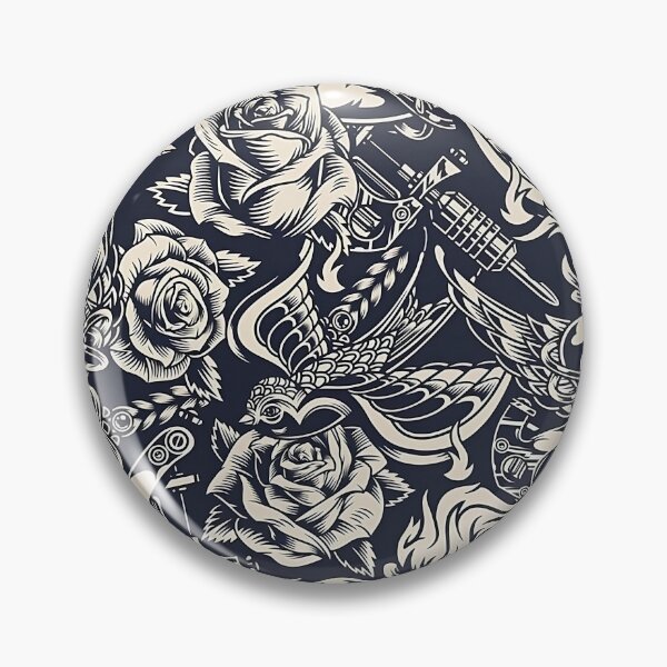 Item preview, Vintage Monochrome Tattoos Pattern designed and sold by Teravill.