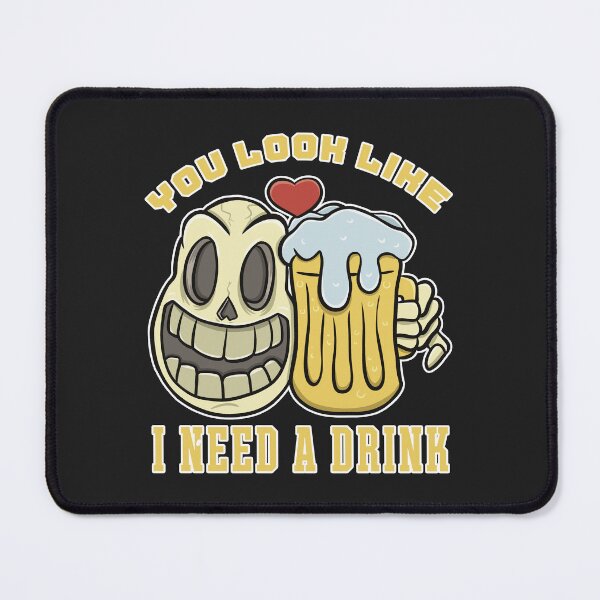 Item preview, You Look Like I Need Beer - Funny Skull Beer Quote designed and sold by ImaginarStore.