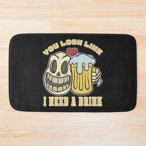Item preview, You Look Like I Need Beer - Funny Skull Beer Quote designed and sold by ImaginarStore.
