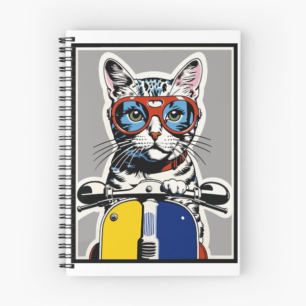 Item preview, Scooter Cat Vintage Style Print Pop Art designed and sold by retrographics.