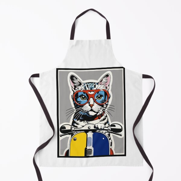 Item preview, Scooter Cat Vintage Style Print Pop Art designed and sold by retrographics.