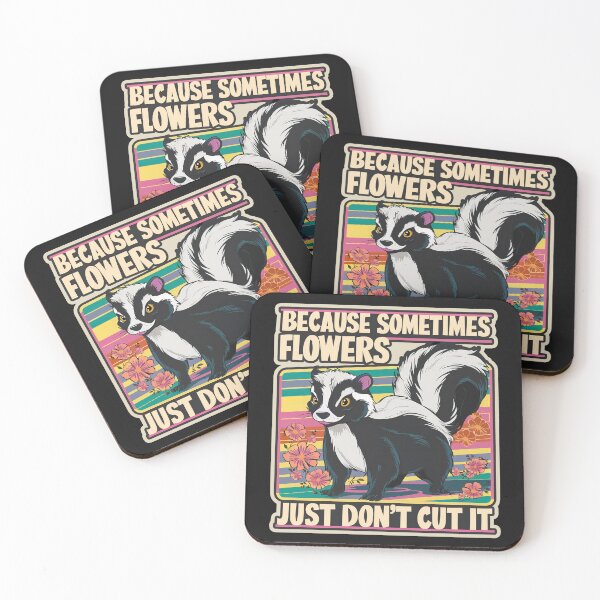 Item preview, ''Because Sometimes Flowers Just Don't Cut It!'' Funny Skunk Kawaii Humor T-Shirt designed and sold by Witty Shirts.