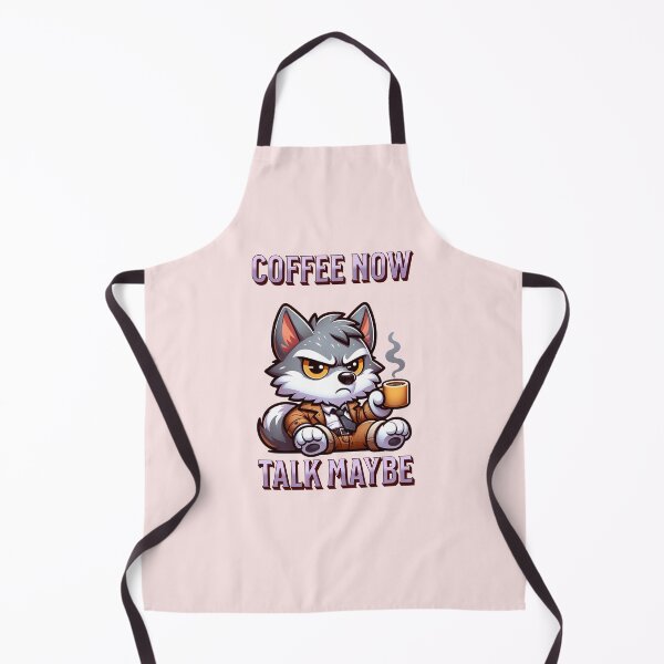 Item preview, COFFEE NOW TALK MAYBE (GRUMPY GREY WOLF) designed and sold by lovingtouch.
