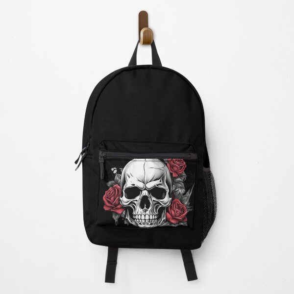 Item preview, Smoky Vintage Red Flowers skull designed and sold by Past-Midnight.