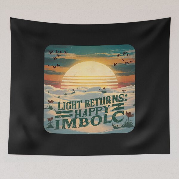 Item preview, Retro ''Happy Imbolc!'' Saint Brigid's Day Gaelic Traditional Festival T-Shirt designed and sold by Witty Shirts.