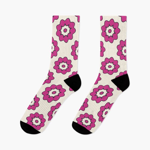 Item preview, Pink And Cream Floral Pattern With Black Outline designed and sold by KeksWorkroom.