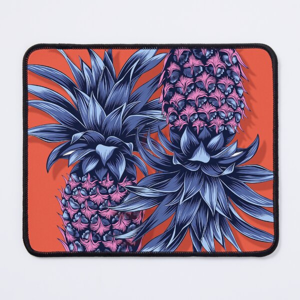 Item preview, Blue pineapples on orange background designed and sold by Plagesseart.