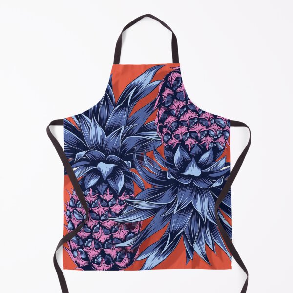 Item preview, Blue pineapples on orange background designed and sold by Plagesseart.