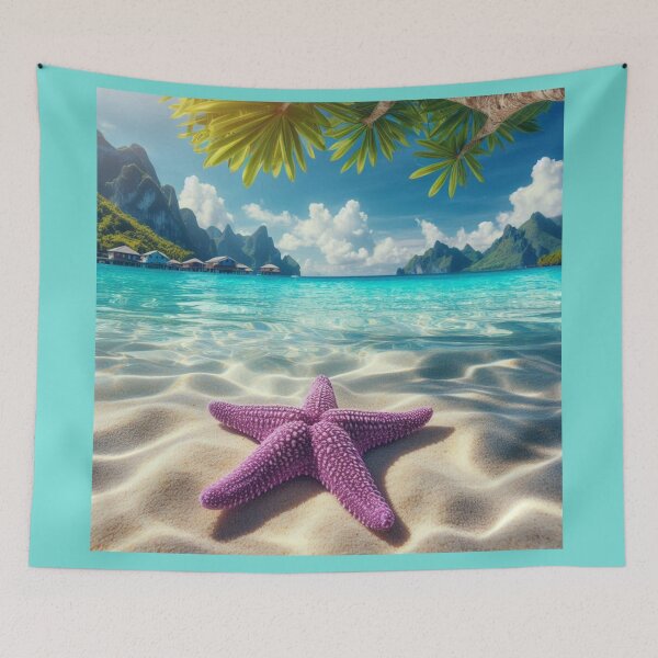 Item preview, Purple Starfish on Tropical Beach designed and sold by SeaStarAlex.